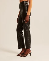 Vegan Leather Ankle Straight Pant