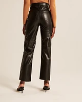 Vegan Leather Ankle Straight Pant