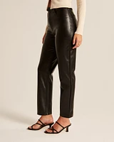 Curve Love Vegan Leather Ankle Straight Pant