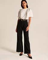 Tailored Brushed Suiting Wide Leg Pant