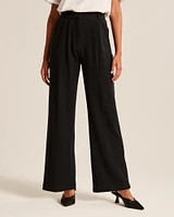 Tailored Brushed Suiting Wide Leg Pant