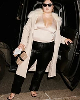 Curve Love Vegan Leather Slim Flare Pant