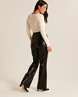 Curve Love Vegan Leather Slim Flare Pant