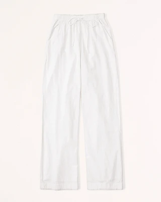 Linen-Blend Pull-On Wide Leg Pant