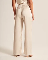 Satin Tailored Wide Leg Pant