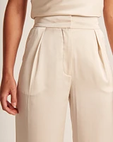 Satin Tailored Wide Leg Pant