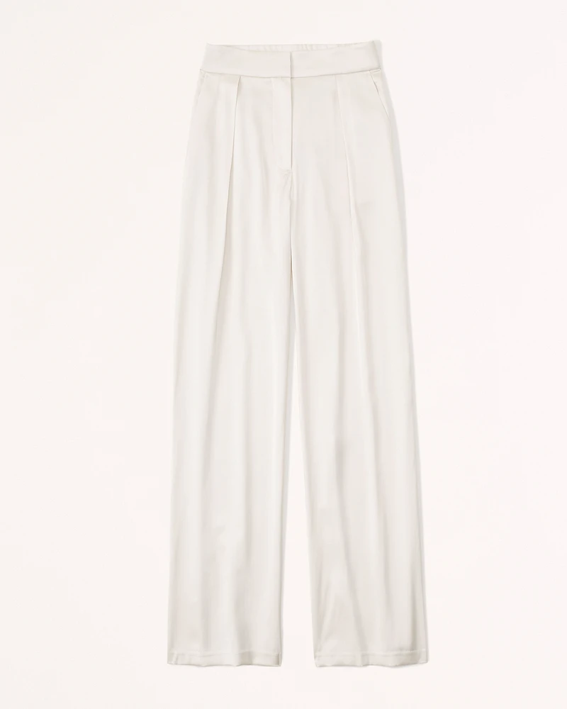 Satin Tailored Wide Leg Pant