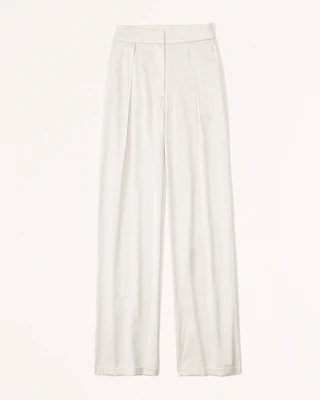 Satin Tailored Wide Leg Pant