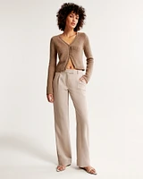 Mid Rise Tailored Straight Pant