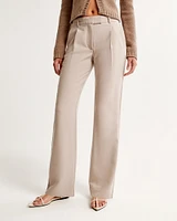 Mid Rise Tailored Straight Pant