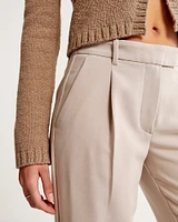 Mid Rise Tailored Straight Pant