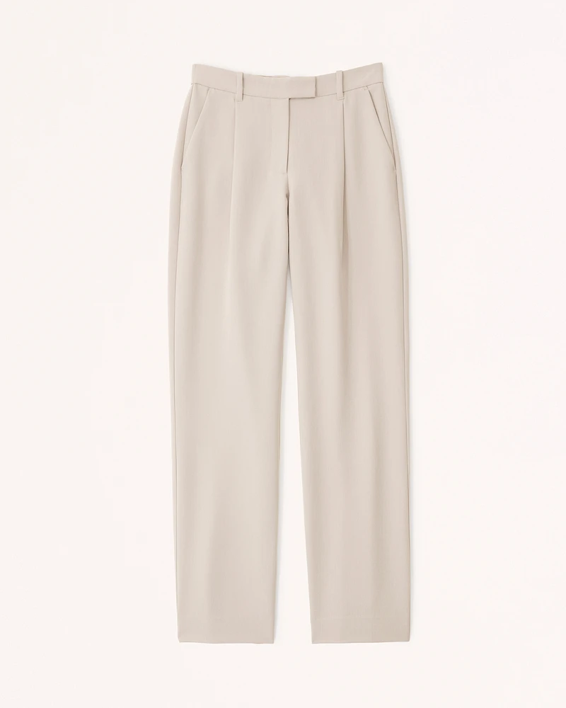 Mid Rise Tailored Straight Pant