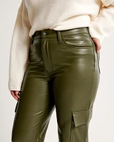 Curve Love Vegan Leather Cargo 90s Relaxed Pant