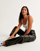 Curve Love Vegan Leather Cargo 90s Relaxed Pant