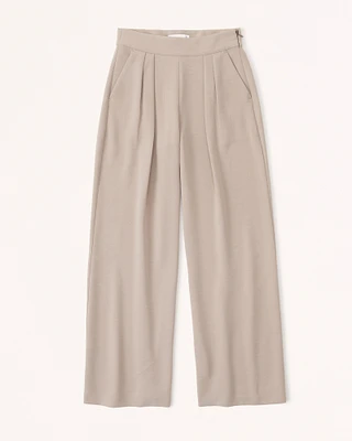 Premium Crepe Tailored Ultra Wide-Leg Pant