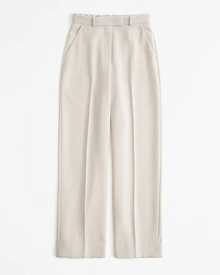 Curve Love Cuffed Hem Tailored Wide Leg Pant