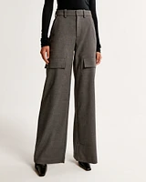 Midweight Suiting Wide Leg Cargo Pant