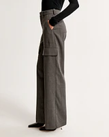 Midweight Suiting Wide Leg Cargo Pant