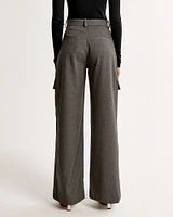 Midweight Suiting Wide Leg Cargo Pant