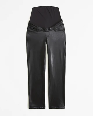 Maternity Vegan Leather 90s Straight Pant