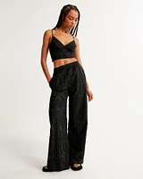 Textured Cutwork Pull-On Pant