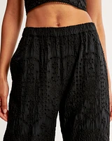 Textured Cutwork Pull-On Pant