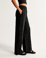 Textured Cutwork Pull-On Pant