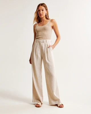 A&F Harper Tailored Linen-Blend Pant