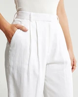 Curve Love A&F Sloane Tailored Linen-Blend Pant