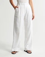Curve Love A&F Sloane Tailored Linen-Blend Pant