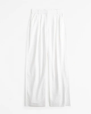 Curve Love A&F Sloane Tailored Linen-Blend Pant