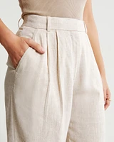 Curve Love A&F Sloane Tailored Linen-Blend Pant