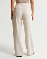 Curve Love A&F Sloane Tailored Linen-Blend Pant