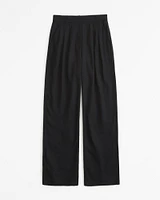 Curve Love A&F Sloane Tailored Linen-Blend Pant