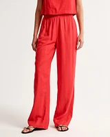 Linen-Blend Pull-On Pant