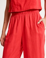 Linen-Blend Pull-On Pant