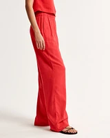 Linen-Blend Pull-On Pant