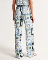 Faux Silk Pull-On Wide Leg Pant