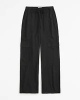 Linen-Blend Pull-On Cargo Pant