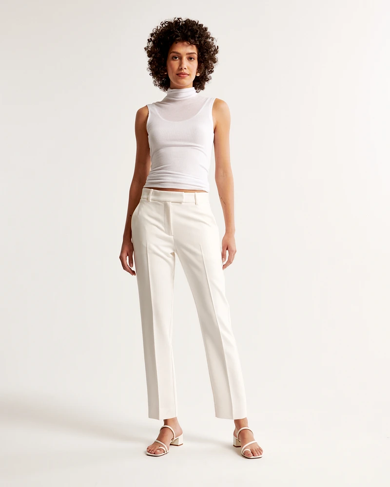 Mid Rise Slim Straight Pant