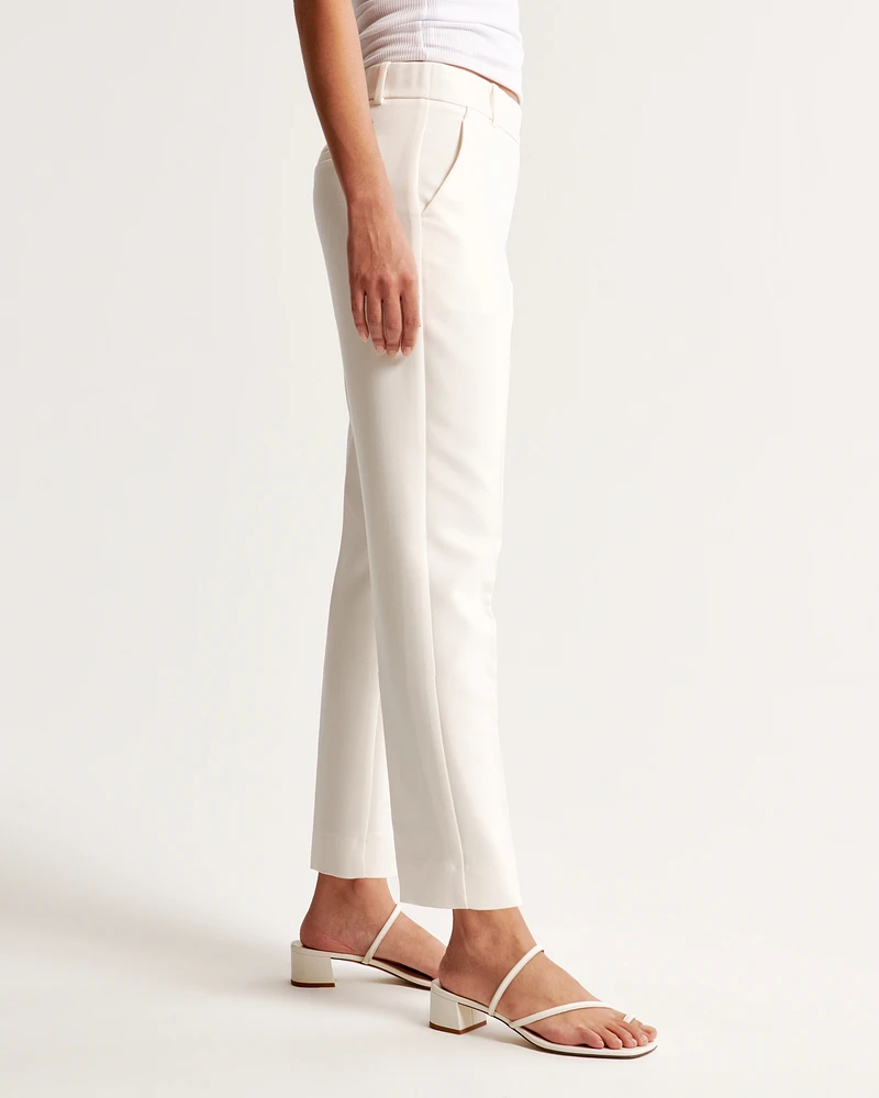 Mid Rise Slim Straight Pant