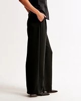 A&F Harper Tailored Premium Crepe Ultra-Wide Leg Pant