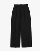 A&F Harper Tailored Premium Crepe Ultra-Wide Leg Pant