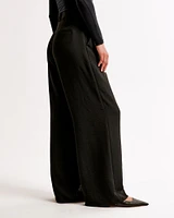 Curve Love A&F Harper Tailored Premium Crepe Ultra-Wide Leg Pant