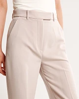 Cuffed Hem Tailored Wide Leg Pant