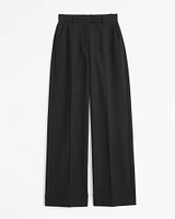 Cuffed Hem Tailored Wide Leg Pant