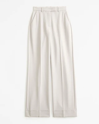 Curve Love Cuffed Hem Tailored Wide Leg Pant