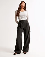 Curve Love A&F Harper Tailored Wide Leg Cargo Pant