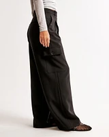 Curve Love A&F Harper Tailored Wide Leg Cargo Pant