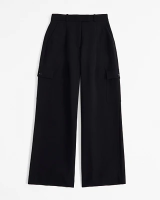 Curve Love A&F Harper Tailored Ultra Wide Leg Cargo Pant